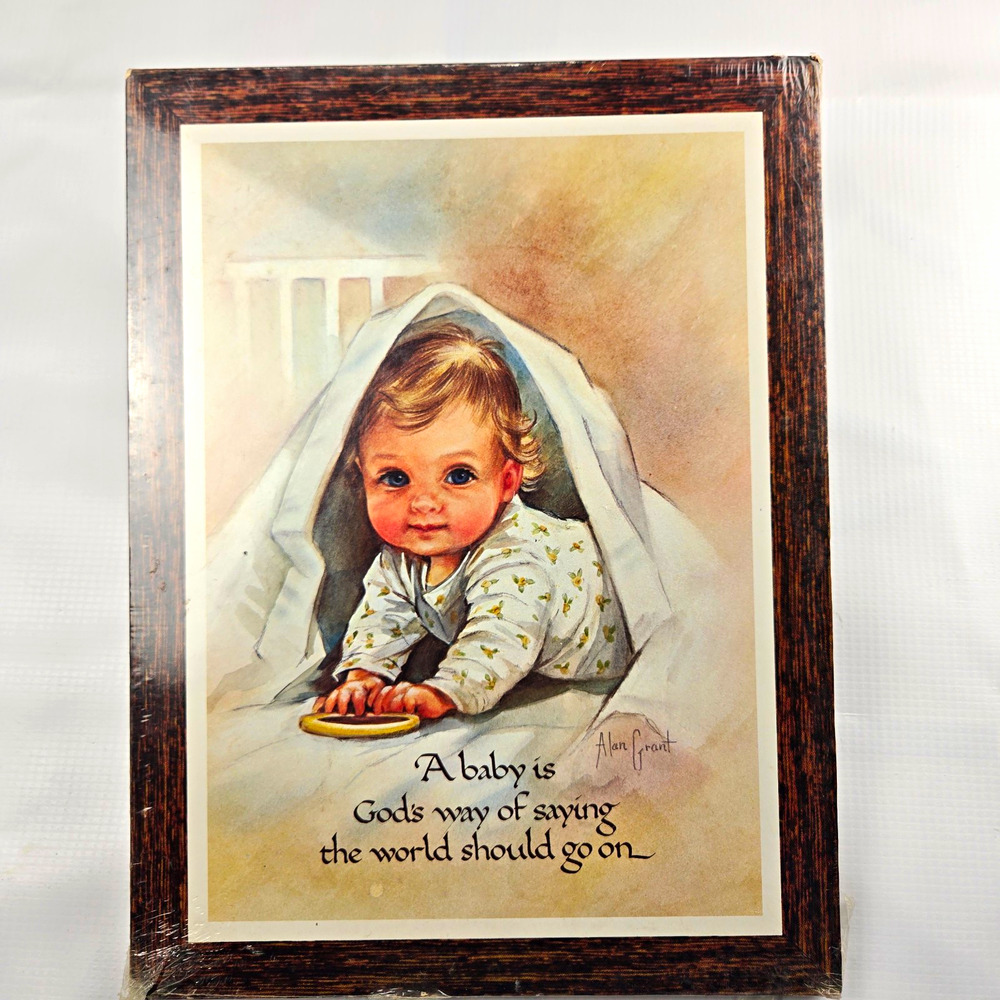 Alice Scott Framed Signed Baby Portrait Print on Paper, Realism 2 Pc Set *Note